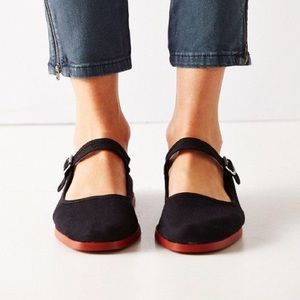 Black Mary Jane flats